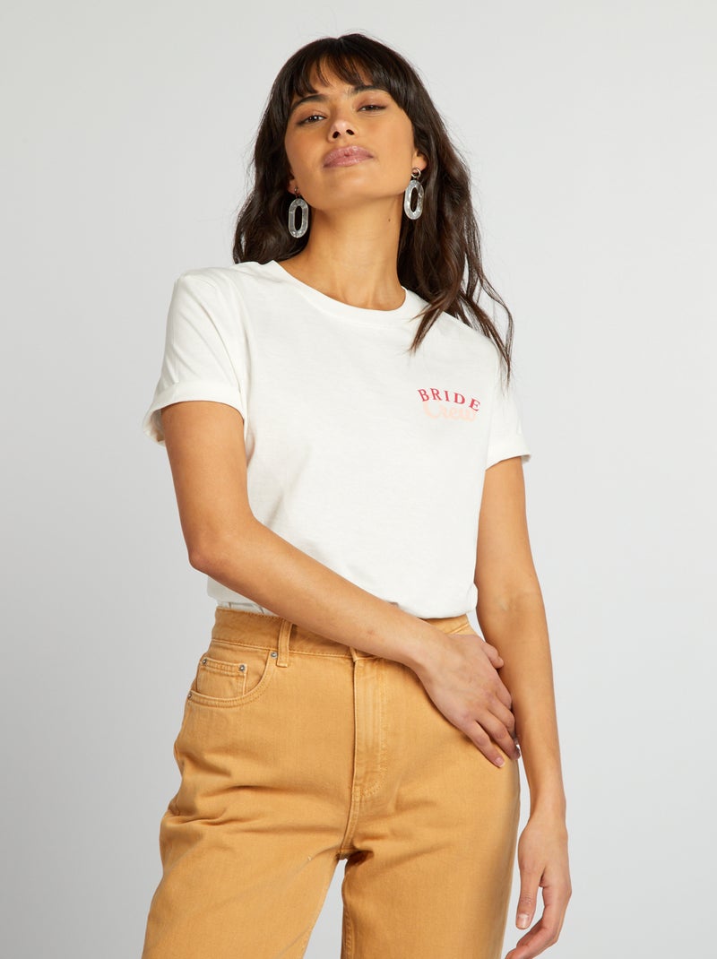 T-shirt speciale Addio al nubilato BIANCO - Kiabi