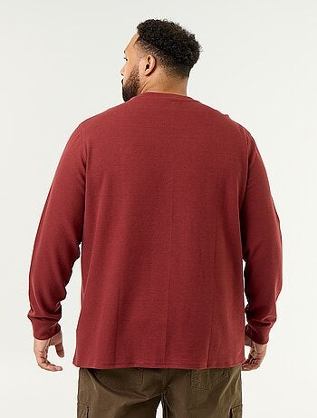 T-shirt spesso a girocollo e a maniche lunghe