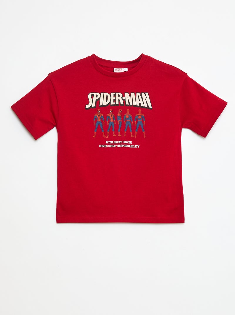 T-shirt 'Spider-Man' 'Marvel' maniche corte Rosso - Kiabi