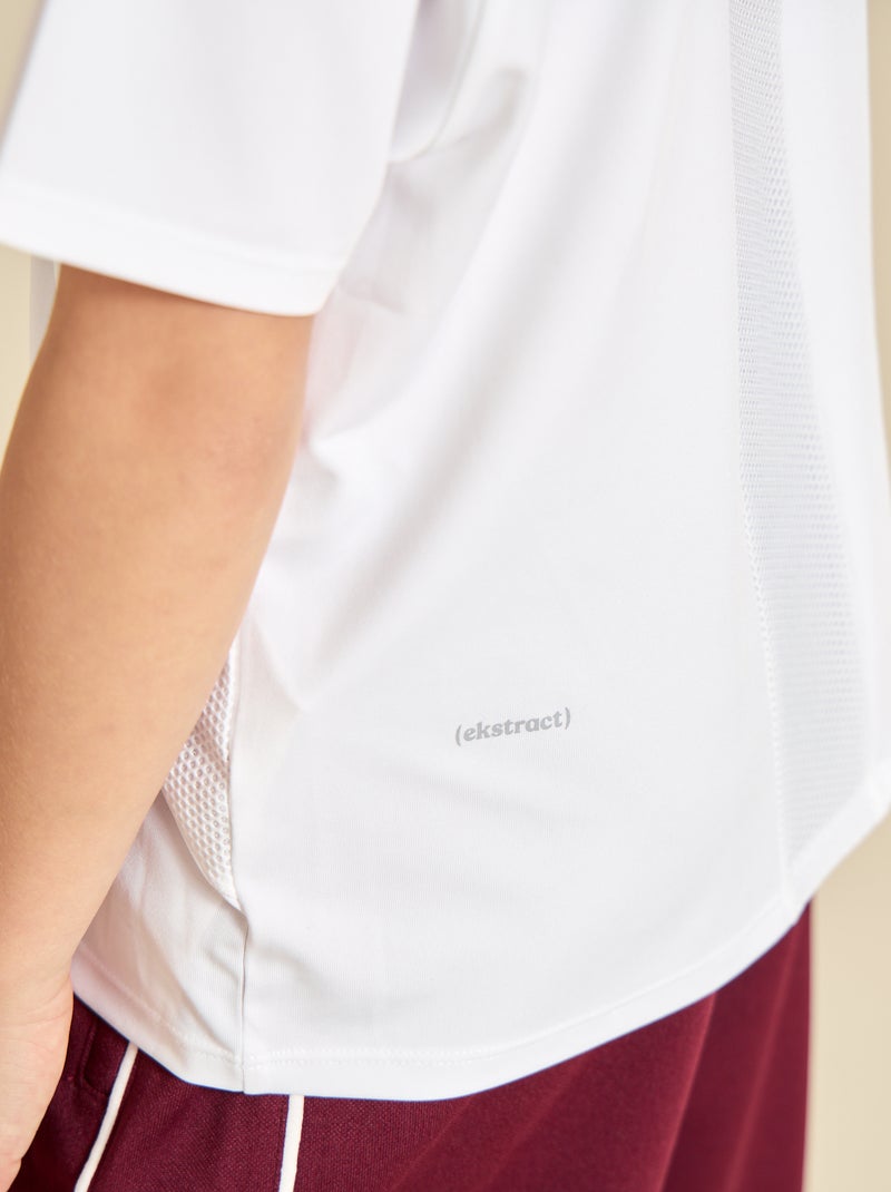 T-shirt sport fluido a maniche corte (Ekstract) Bianco - Kiabi