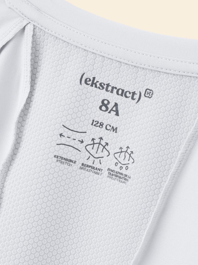 T-shirt sport fluido a maniche corte (Ekstract) Bianco - Kiabi