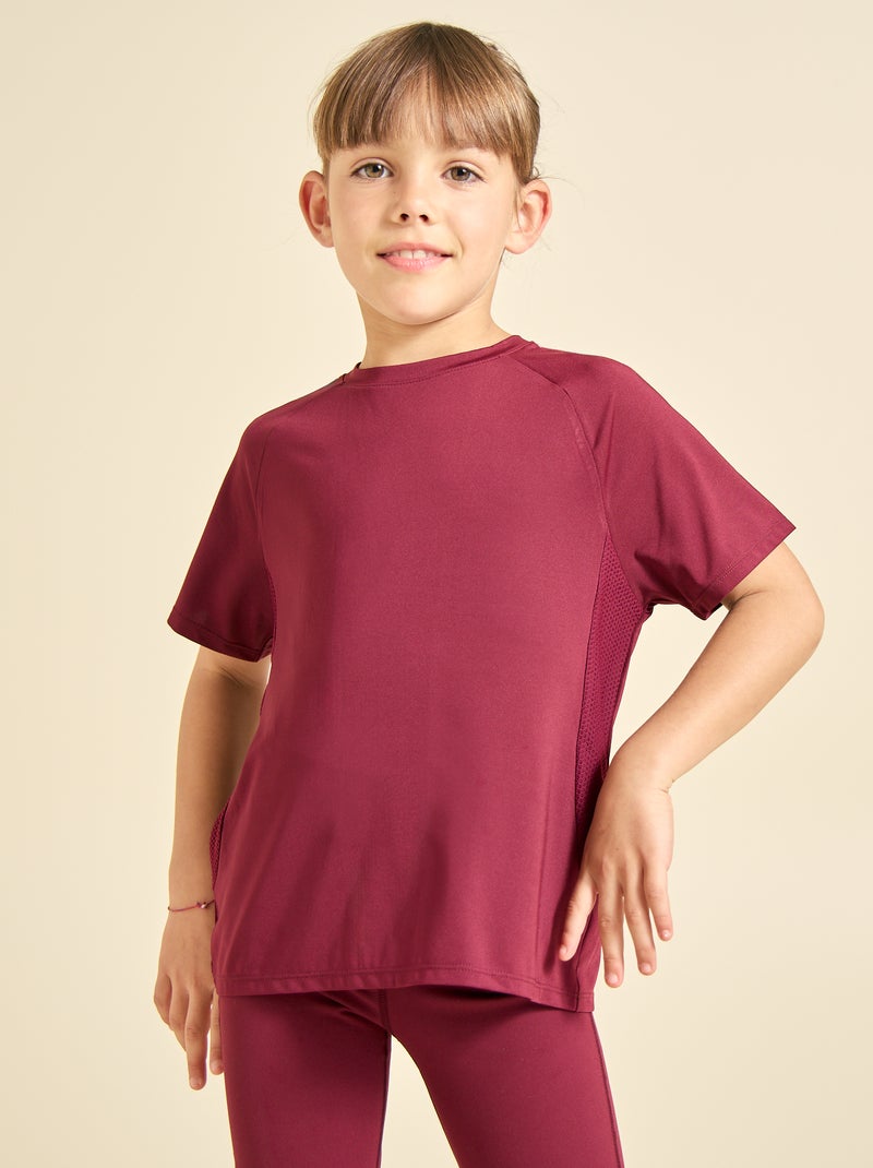 T-shirt sport fluido a maniche corte (Ekstract) Rosso - Kiabi