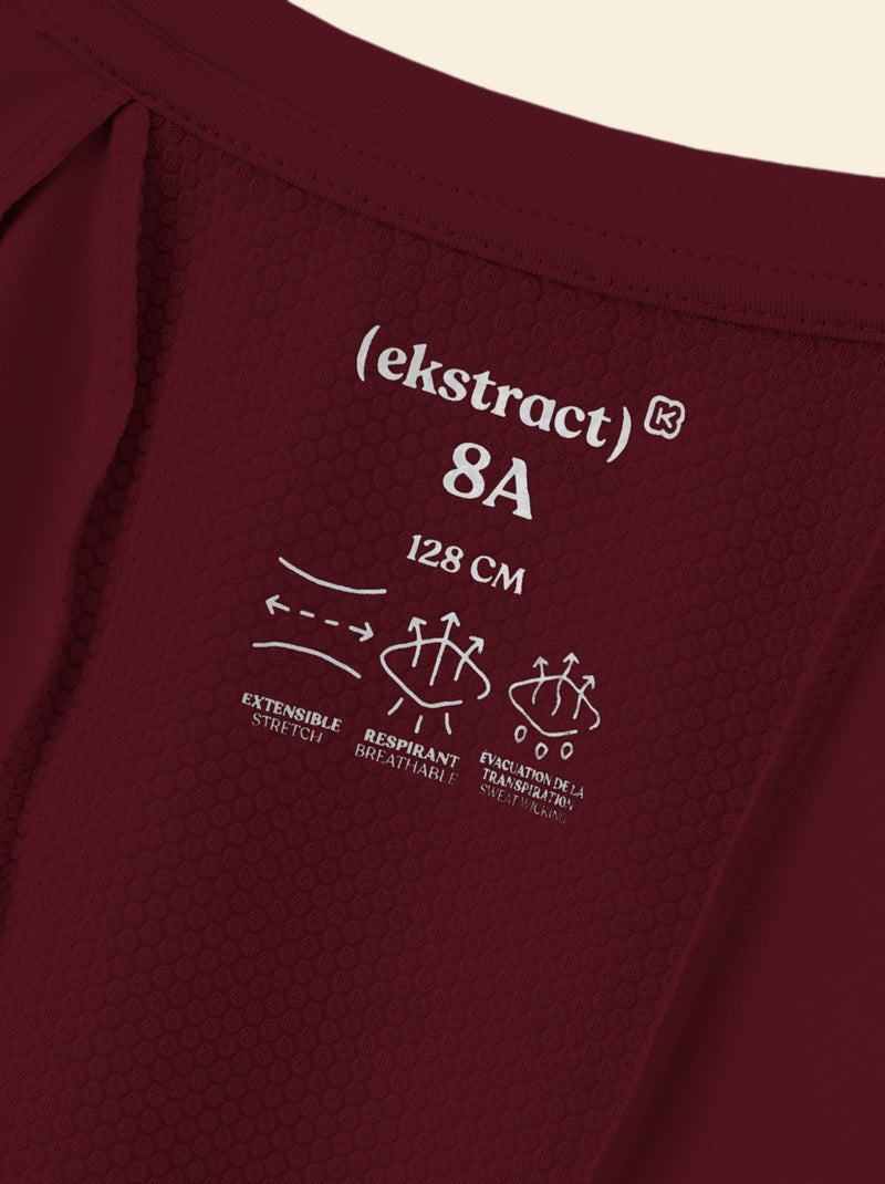 T-shirt sport fluido a maniche corte (Ekstract) Rosso - Kiabi