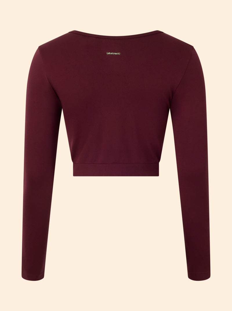 T-shirt sportiva a maniche lunghe - (ekstract) Bordeaux - Kiabi