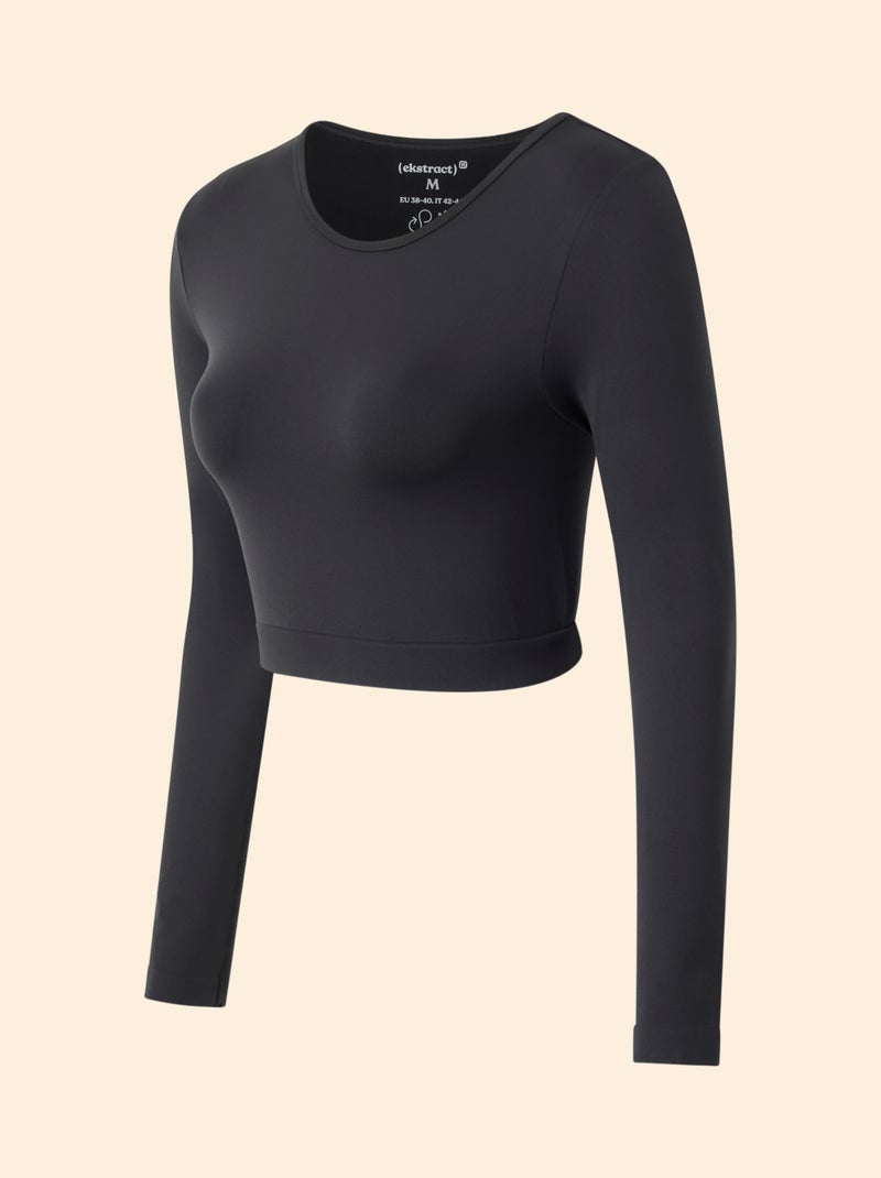 T-shirt sportiva a maniche lunghe - (ekstract) Nero - Kiabi
