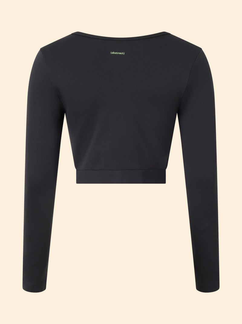 T-shirt sportiva a maniche lunghe - (ekstract) Nero - Kiabi