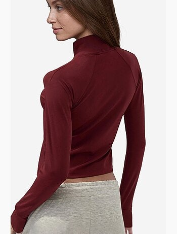 T-shirt sportiva aderente con zip e collo alto hiccup