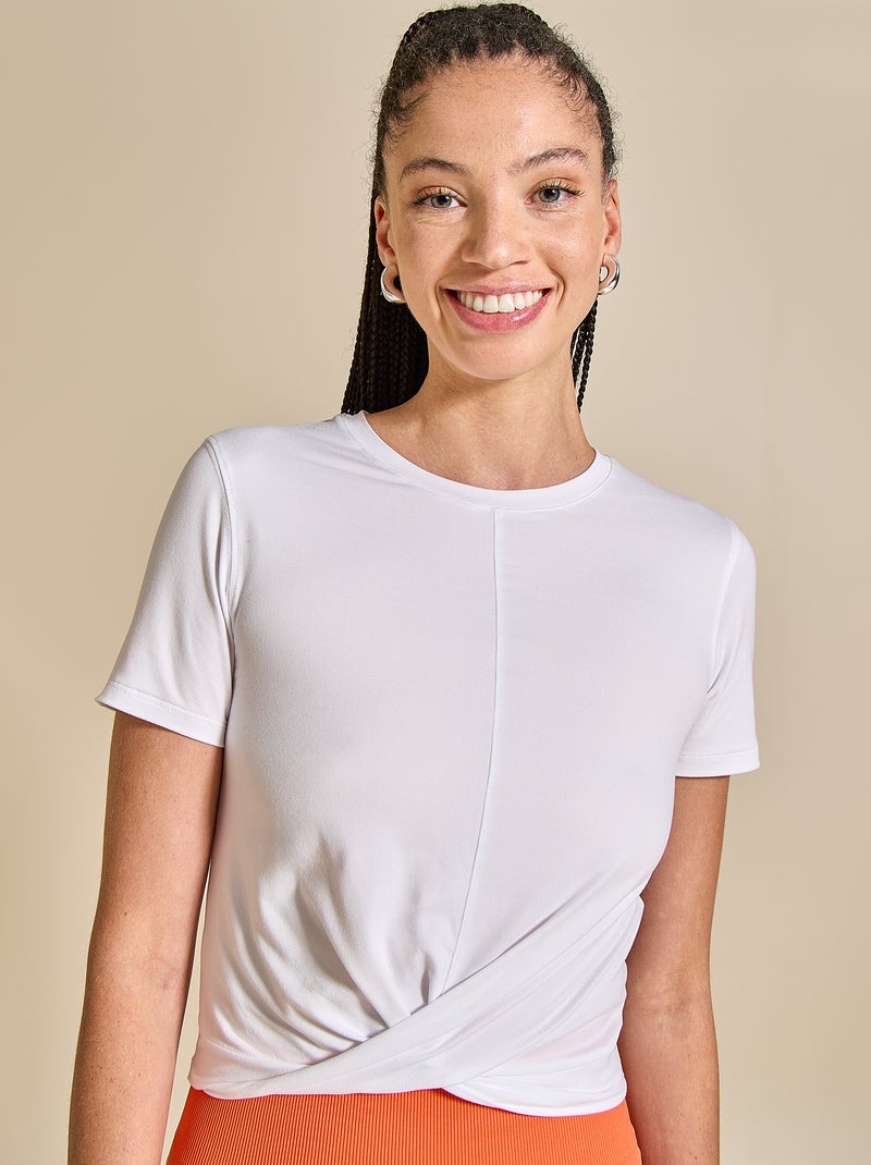 T-shirt sportiva arricciata - (ekstract) Bianco - Kiabi