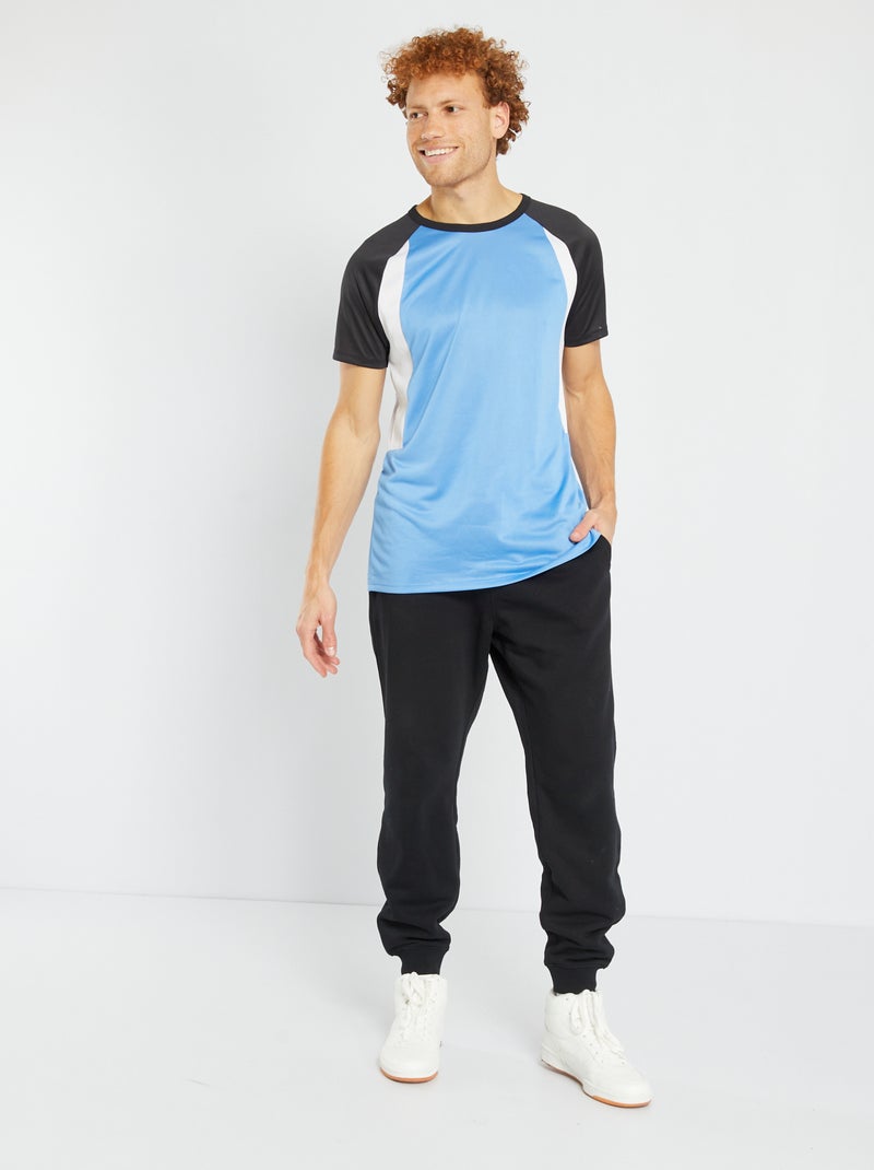 T-shirt sportiva in due materiali BLU - Kiabi