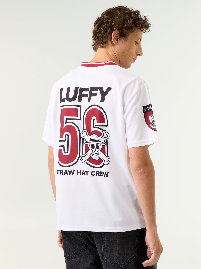 T-shirt sportiva "One Piece" "Luffy" a maniche corte Bianco - Kiabi