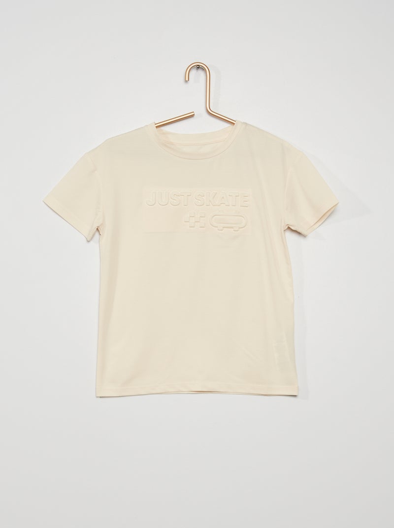 T-shirt sportiva scollo tondo BIANCO - Kiabi