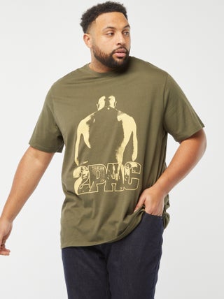 T-shirt stampa '2 PAC' a maniche corte