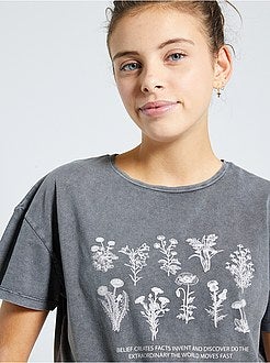 Ragazza 10-18 anni - T-shirt stampa a 'fiori' - Kiabi