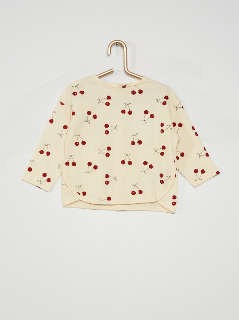 T-shirt stampa 'ciliegie' BIANCO - Kiabi