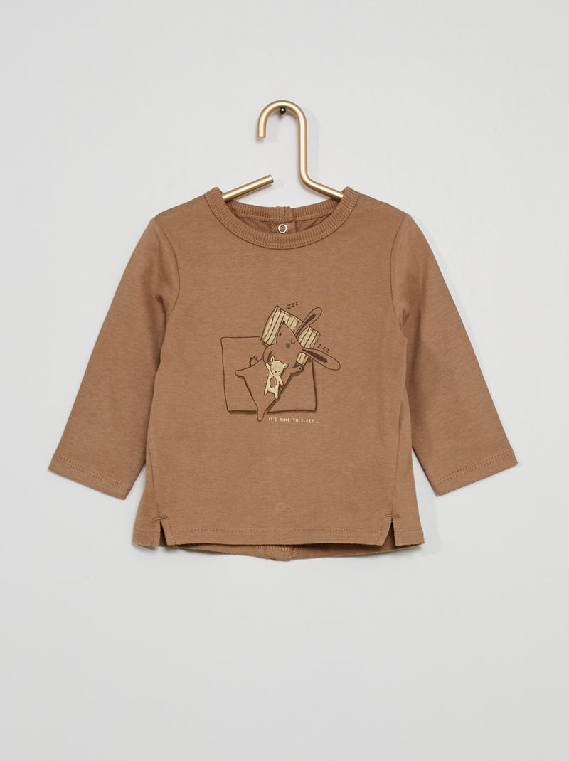 T-shirt stampa 'coniglio' MARRONE - Kiabi