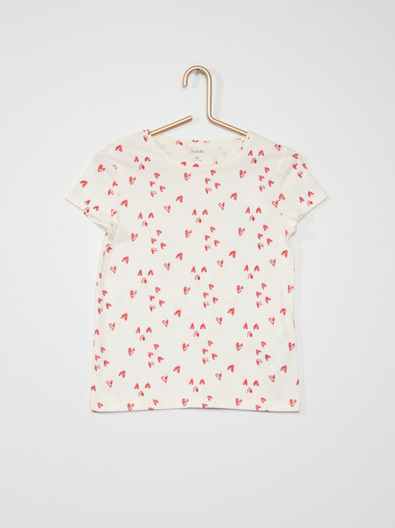 T-shirt stampa 'cuori' BEIGE - Kiabi