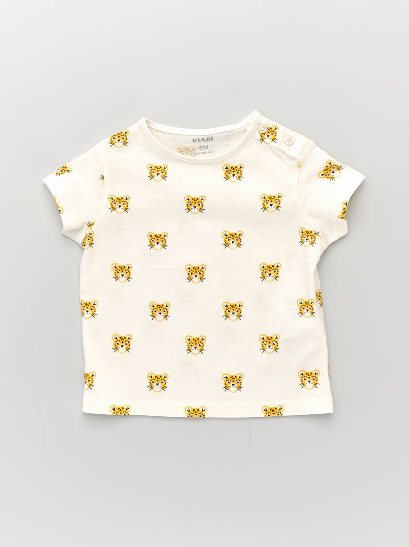 T-shirt stampa 'leopardo' BIANCO - Kiabi