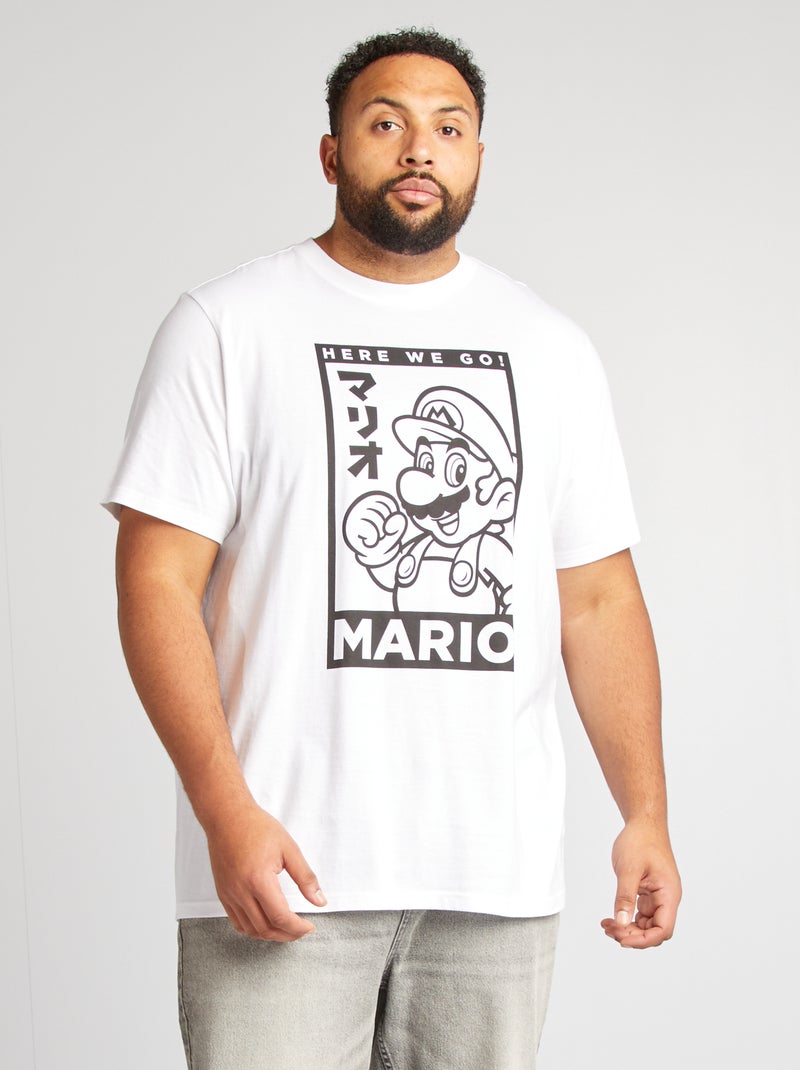 T-shirt stampa 'Mario' bianco - Kiabi