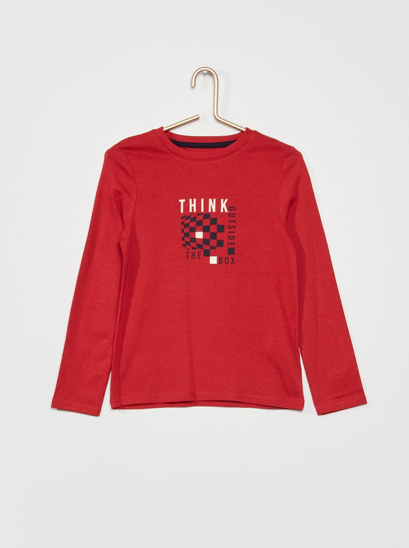 T-shirt stampa 'Outside the Box' ROSSO - Kiabi
