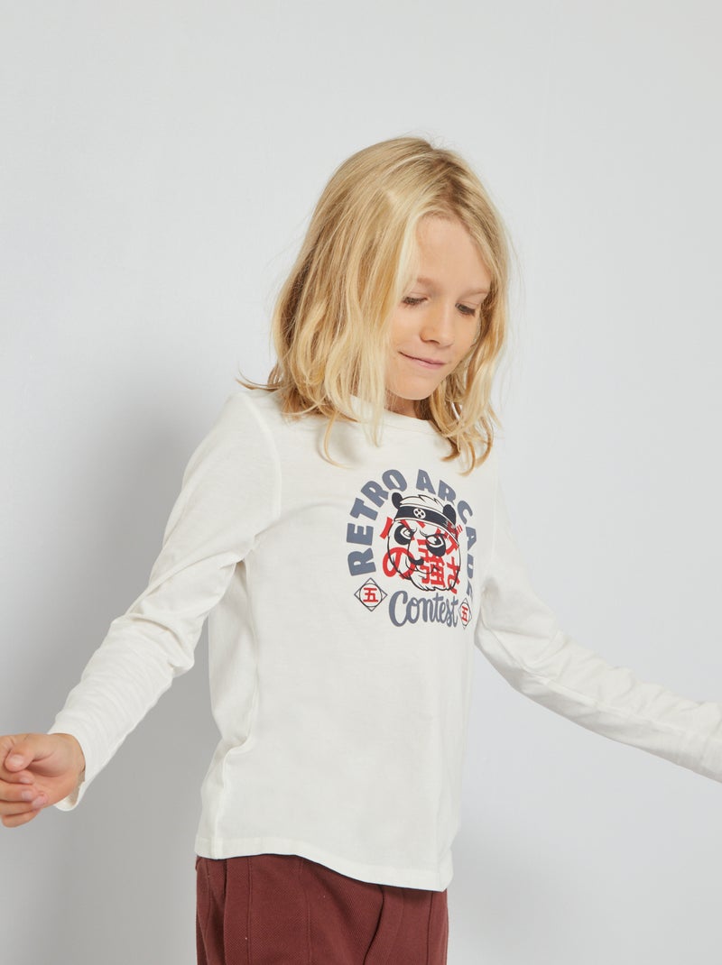 T-shirt stampa 'Panda Ninja' BIANCO - Kiabi