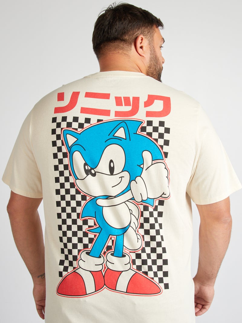 T-shirt stampa 'Sonic' a maniche corte beige - Kiabi