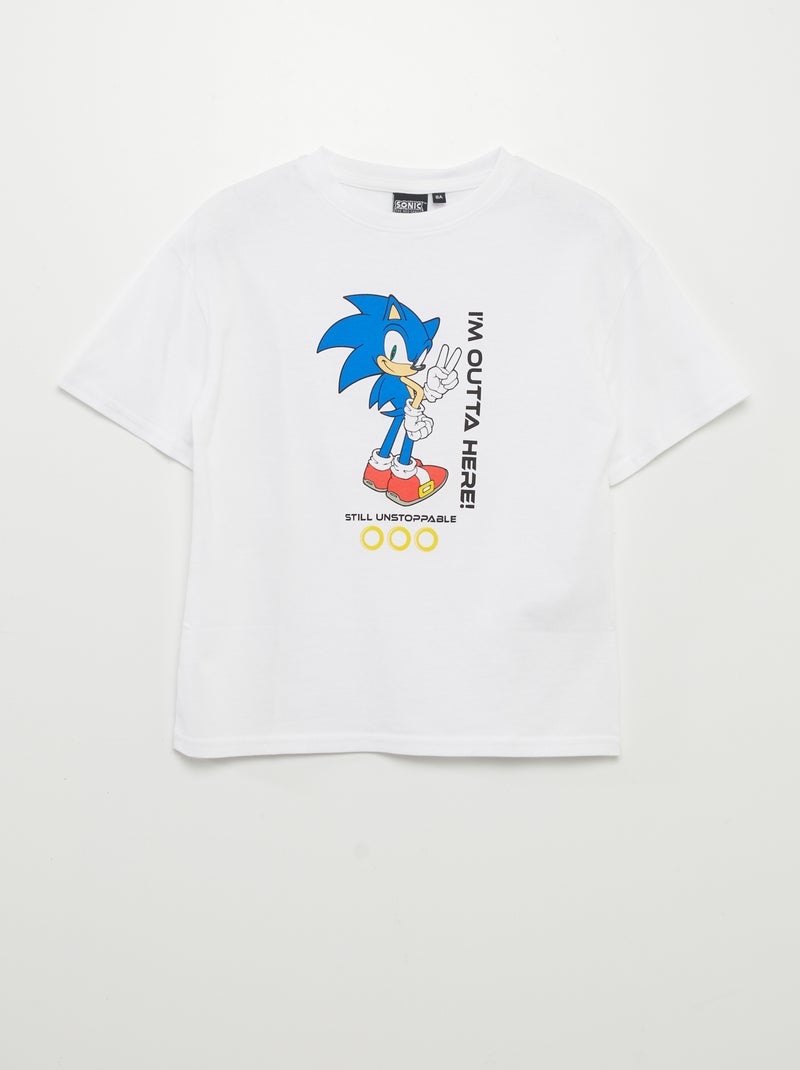 T-shirt stampa 'Sonic' a maniche corte BIANCO - Kiabi