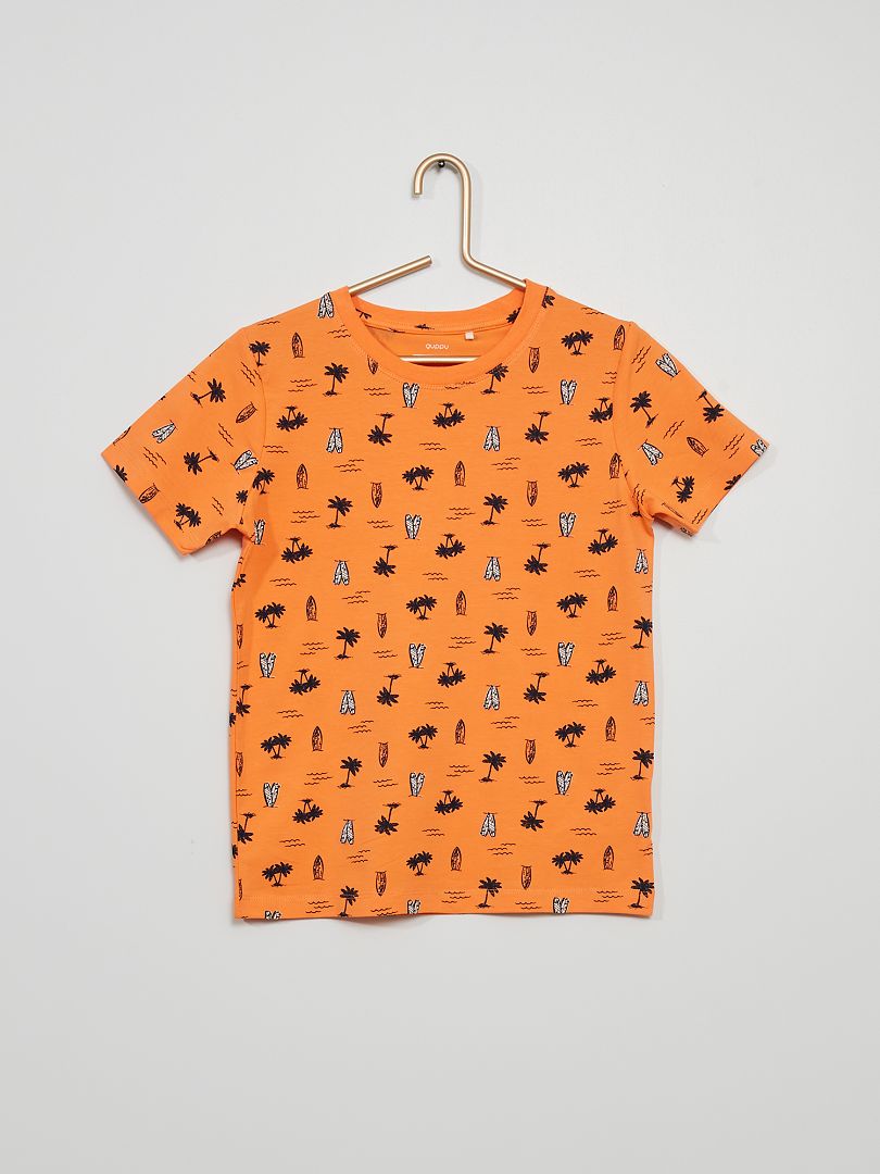 T-shirt stampa 'surf' arancione - Kiabi