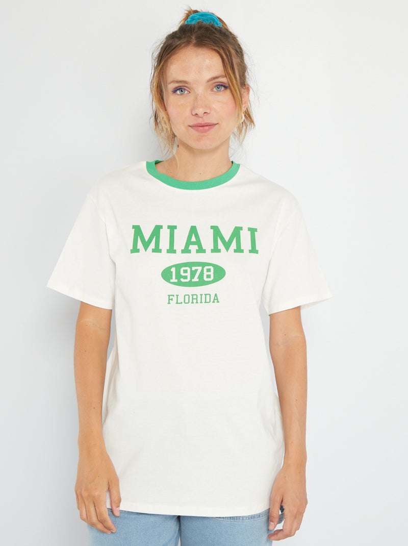 T-shirt stampa USA BIANCO - Kiabi