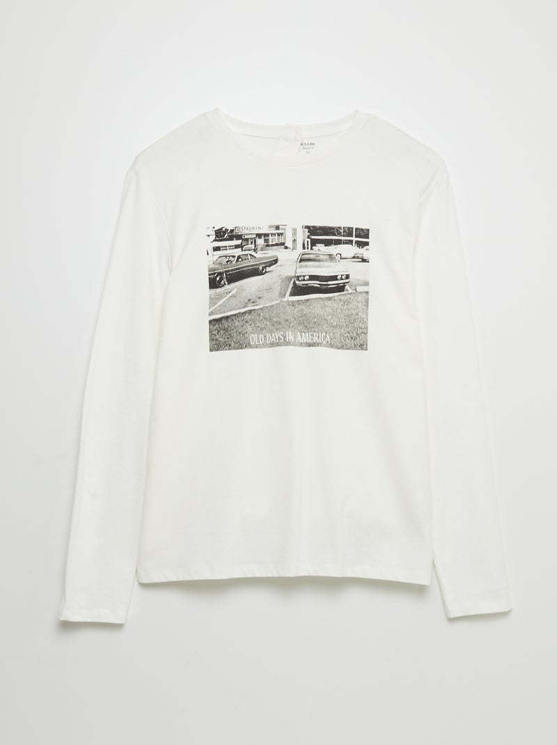 T-shirt stampata - collezione facile da indossare BIANCO - Kiabi