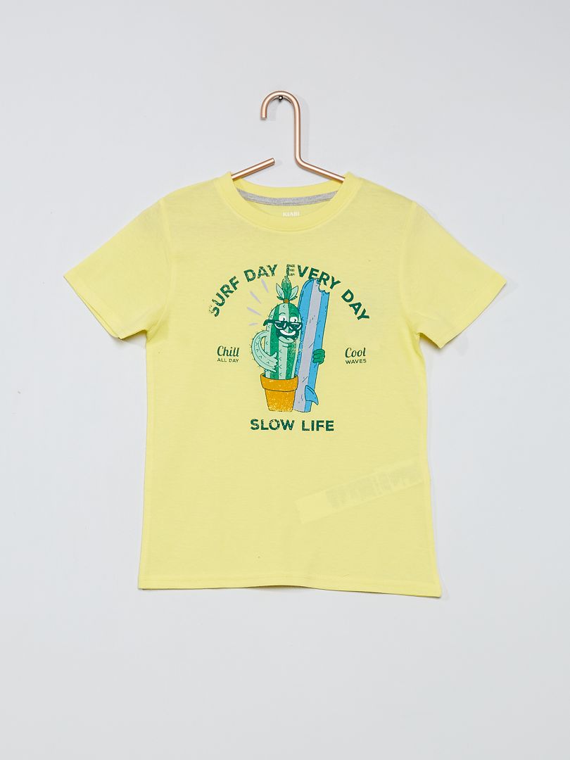 T-shirt stampata 100% cotone GIALLO - Kiabi