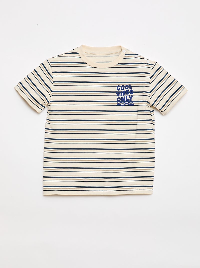 T-shirt stampata a maniche corte - Collezione facile da indossare Beige - Kiabi