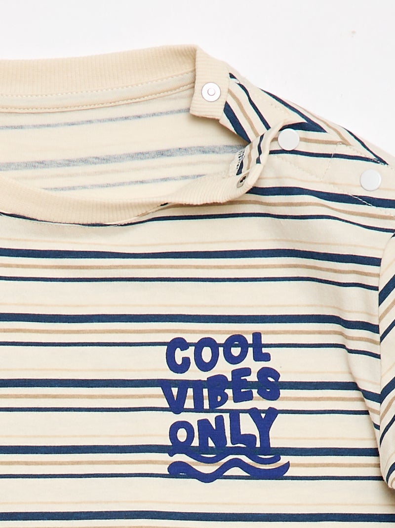 T-shirt stampata a maniche corte - Collezione facile da indossare Beige - Kiabi