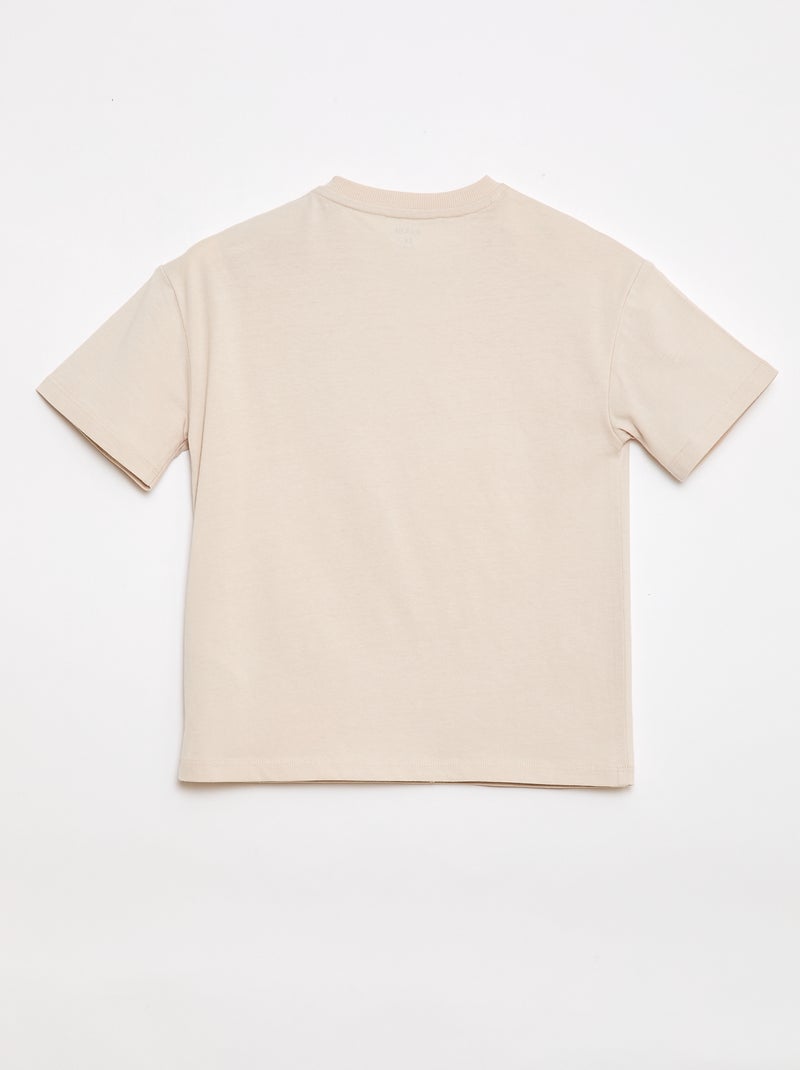 T-shirt stampata a maniche corte - Collezione facile da indossare Beige - Kiabi