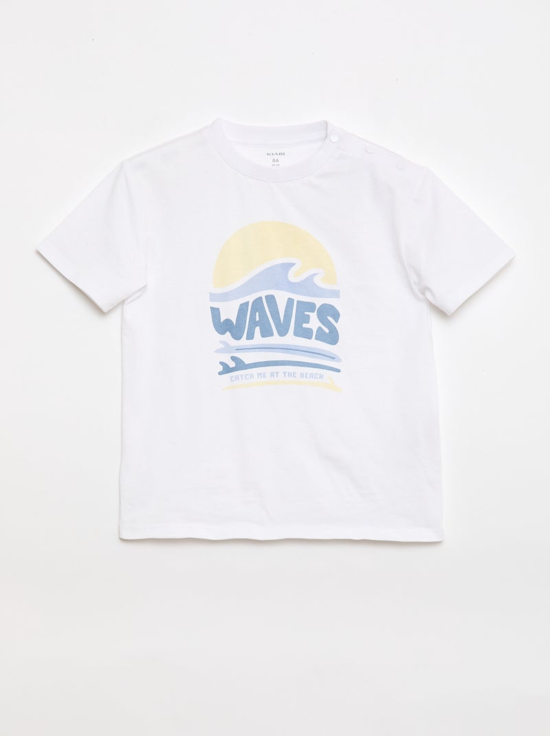 T-shirt stampata a maniche corte - Collezione facile da indossare Bianco - Kiabi