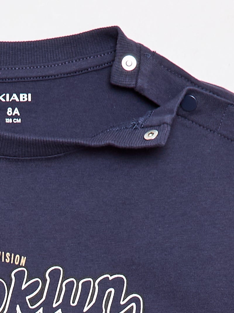 T-shirt stampata a maniche corte - Collezione facile da indossare Blu - Kiabi