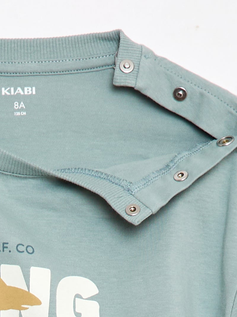 T-shirt stampata a maniche corte - Collezione facile da indossare Blu - Kiabi