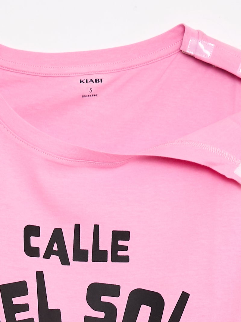 T-shirt stampata a maniche corte - collezione facile da indossare Rosa - Kiabi