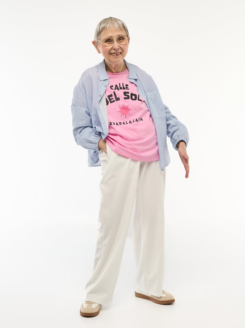 T-shirt stampata a maniche corte - collezione facile da indossare Rosa - Kiabi
