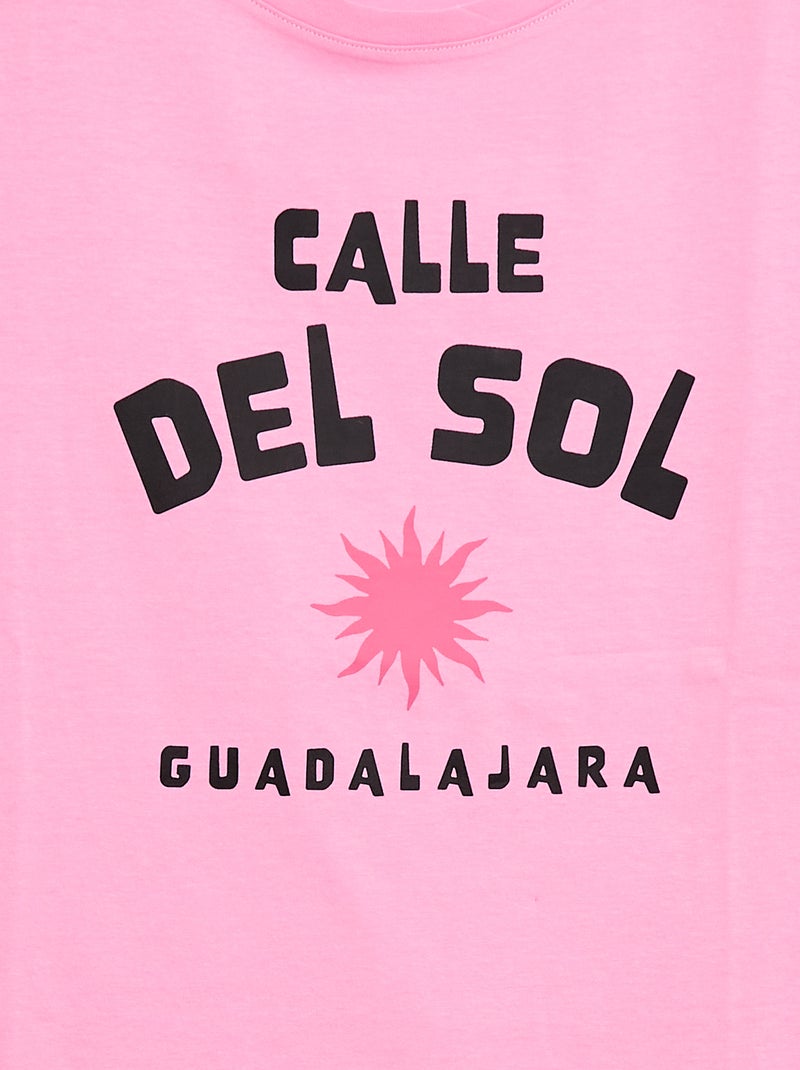 T-shirt stampata a maniche corte - collezione facile da indossare Rosa - Kiabi