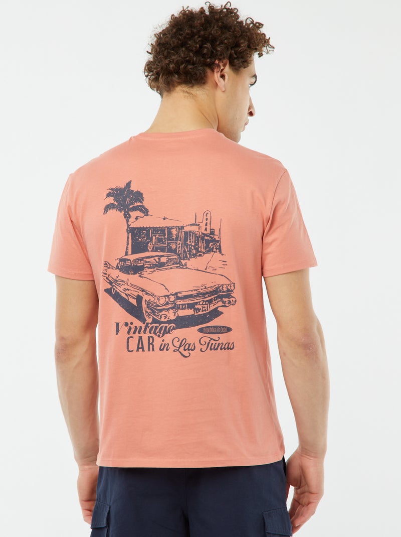 T-shirt stampata a maniche corte ARANCIONE - Kiabi