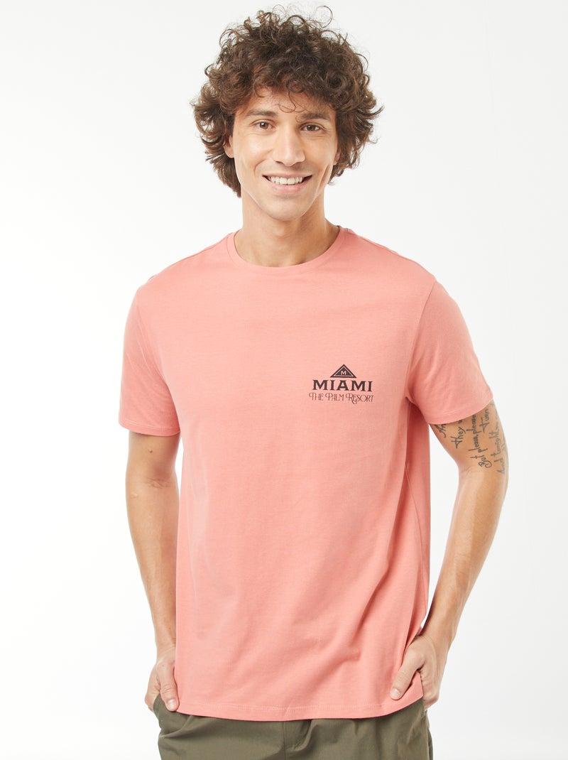 T-shirt stampata a maniche corte Arancione - Kiabi
