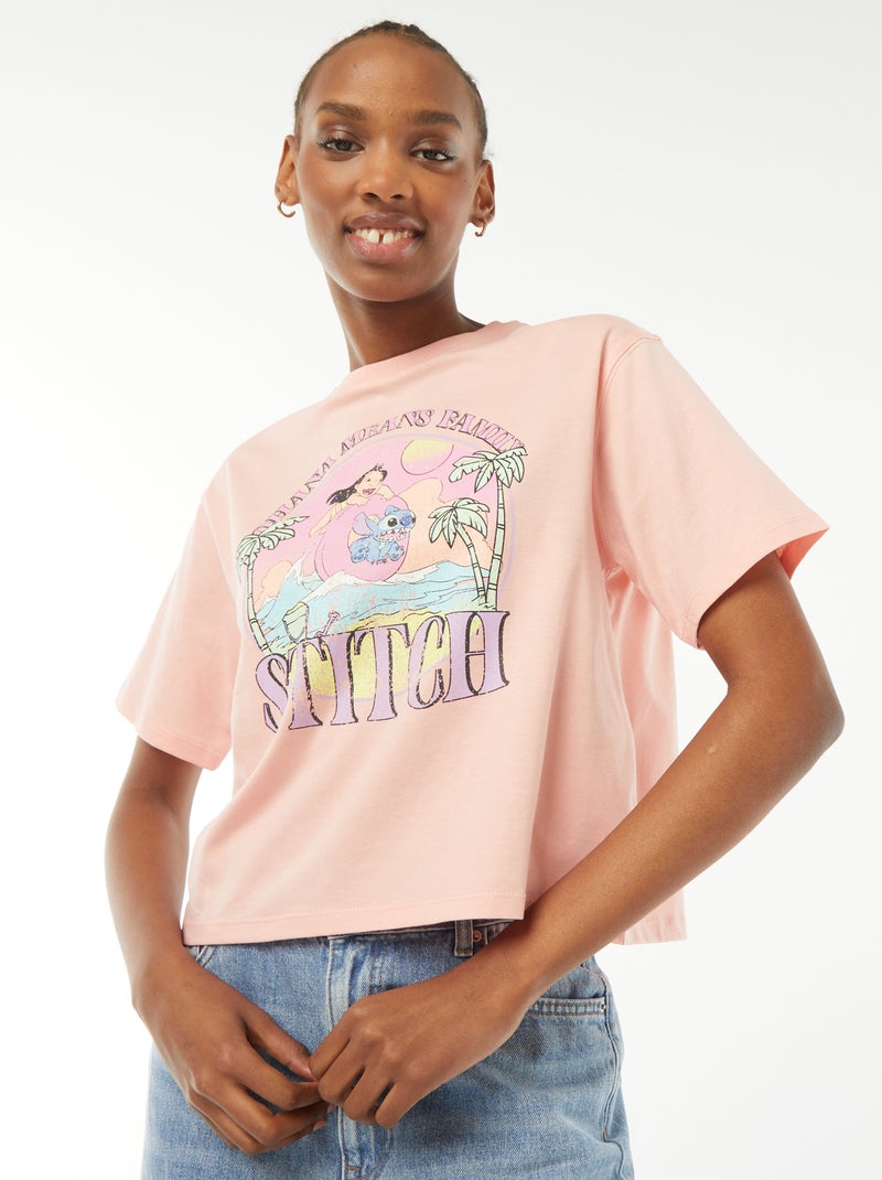 T-shirt stampata a maniche corte ARANCIONE - Kiabi