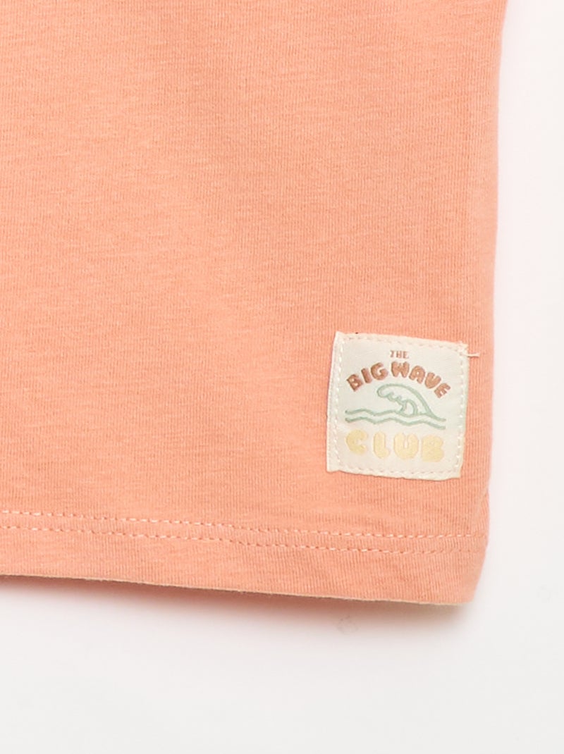 T-shirt stampata a maniche corte Arancione - Kiabi
