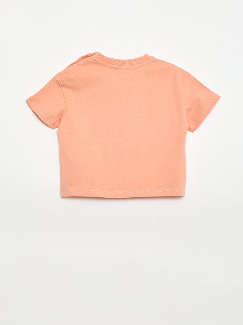 T-shirt stampata a maniche corte Arancione - Kiabi