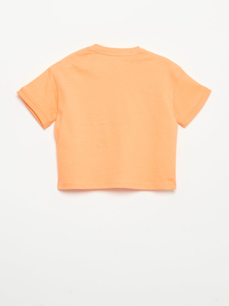 T-shirt stampata a maniche corte Arancione - Kiabi