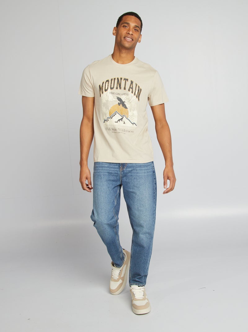 T-shirt stampata a maniche corte BEIGE - Kiabi