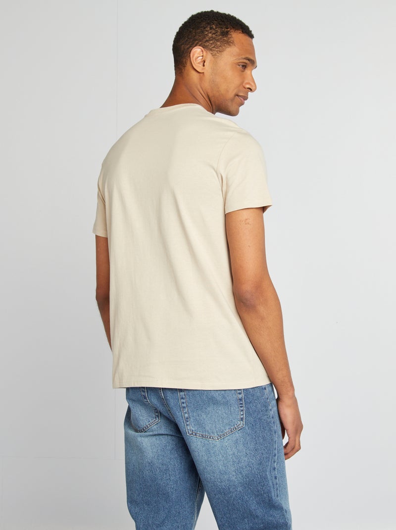 T-shirt stampata a maniche corte BEIGE - Kiabi