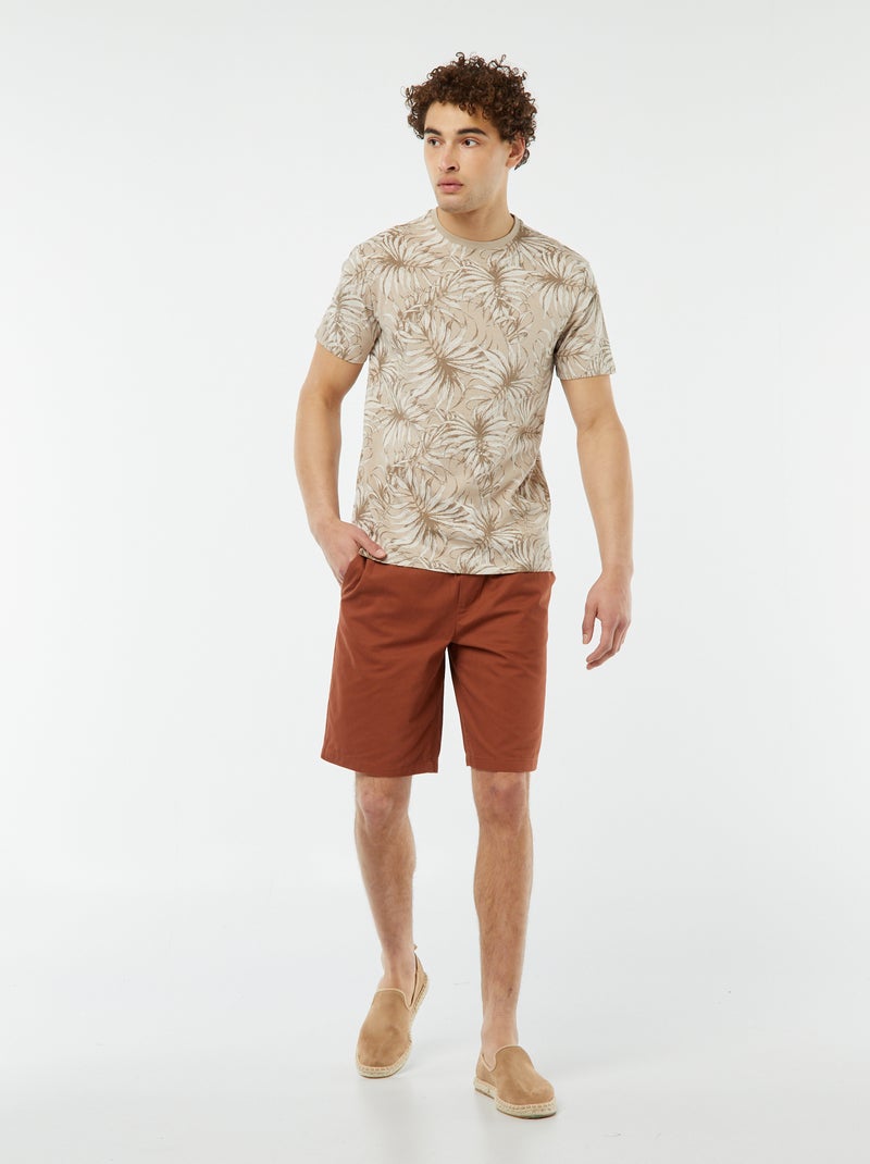 T-shirt stampata a maniche corte BEIGE - Kiabi
