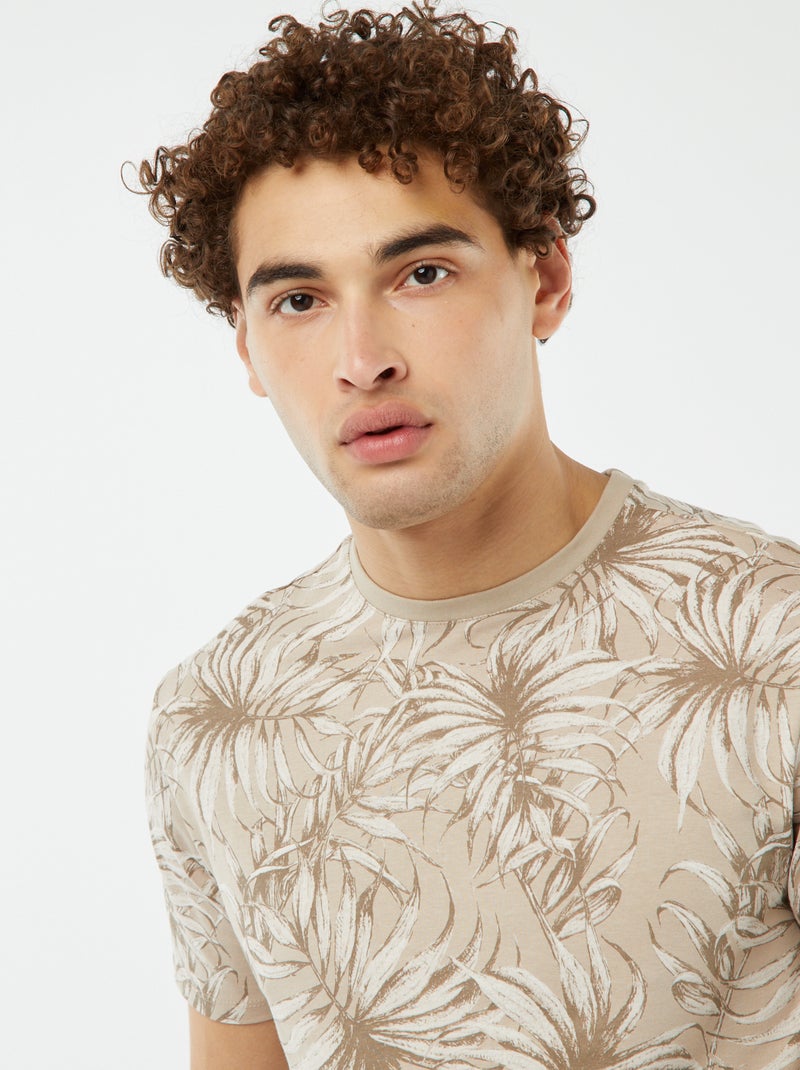 T-shirt stampata a maniche corte BEIGE - Kiabi