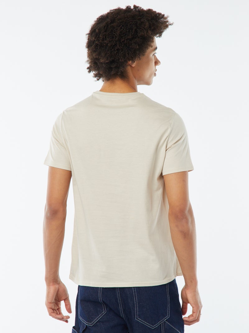 T-shirt stampata a maniche corte Beige - Kiabi